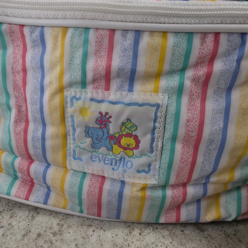 Vintage Evenflo Insulated Diaper Bag Pastel Rainbow Stripe Animal Pacesetter NWT